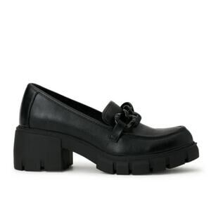 Madden NYC Black Lug Sole Chain Link Chunky Loafer Size 10 NEW with tags